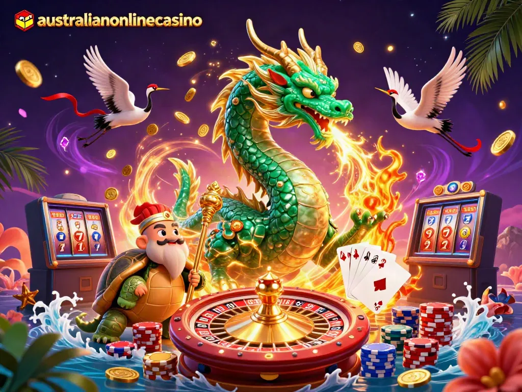 Experience thrilling gaming adventures at australianonlinecasino with dragons and high-stakes elements.